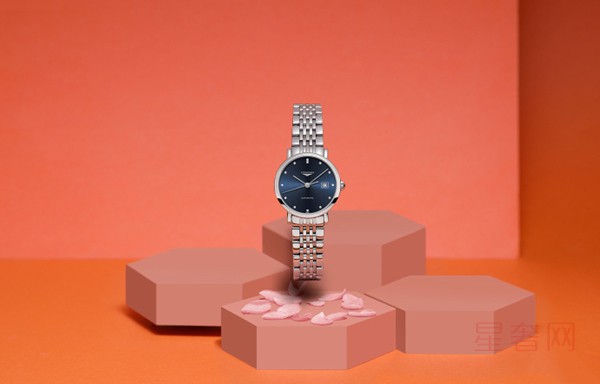 二手浪琴表博雅系列钻石时标在蓝色表盘手表图