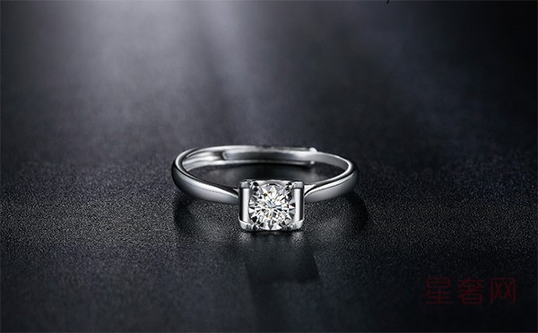 二手零点在线求婚钻石戒指PT950铂金结婚女戒图