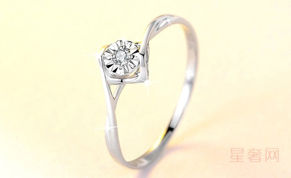 二手蒂蔻 T557时尚钻石镶嵌18K金戒指女款图