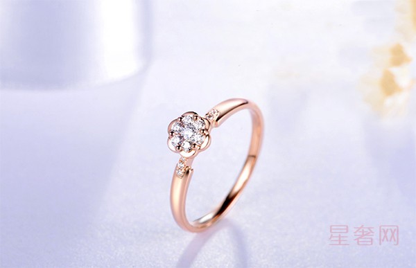 二手佐卡伊捧花 18K金钻石戒指结婚求婚群镶时尚钻石戒指女戒图