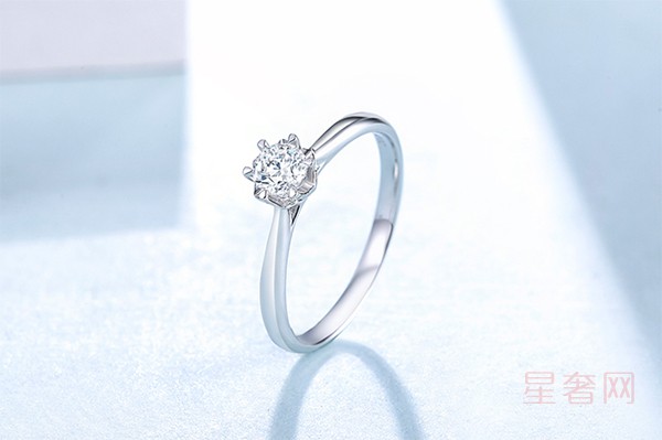 二手周大生珠宝钻戒女百姿系列专柜求婚结婚钻石戒指图