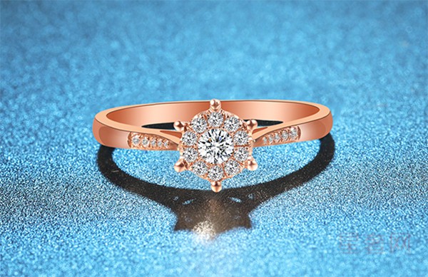 二手钻妍18k金钻石戒指女玫瑰金钻戒结婚求婚情侣对戒定制款图
