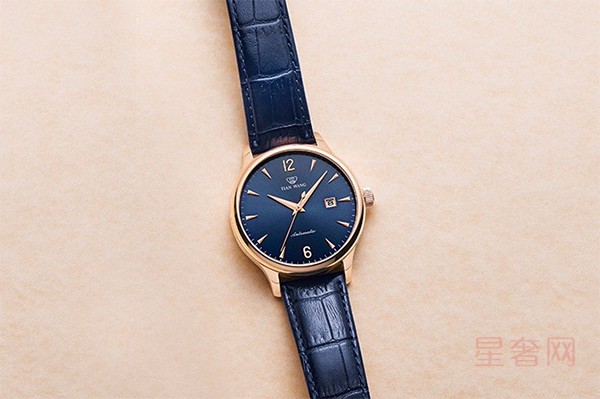 二手天王昆仑系列自动机械男士手表时尚皮带手表图