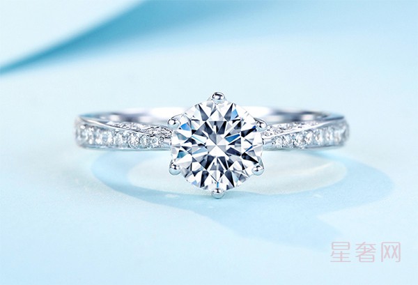 二手佐卡伊注定的爱白18K金钻戒钻石结婚求婚戒指图